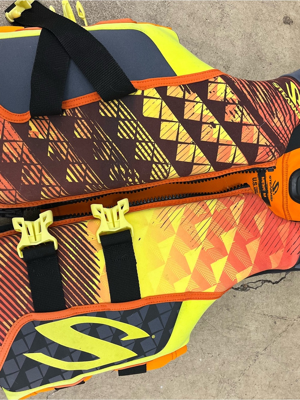 Yellow Orange Patterned Men’s Swim Vest